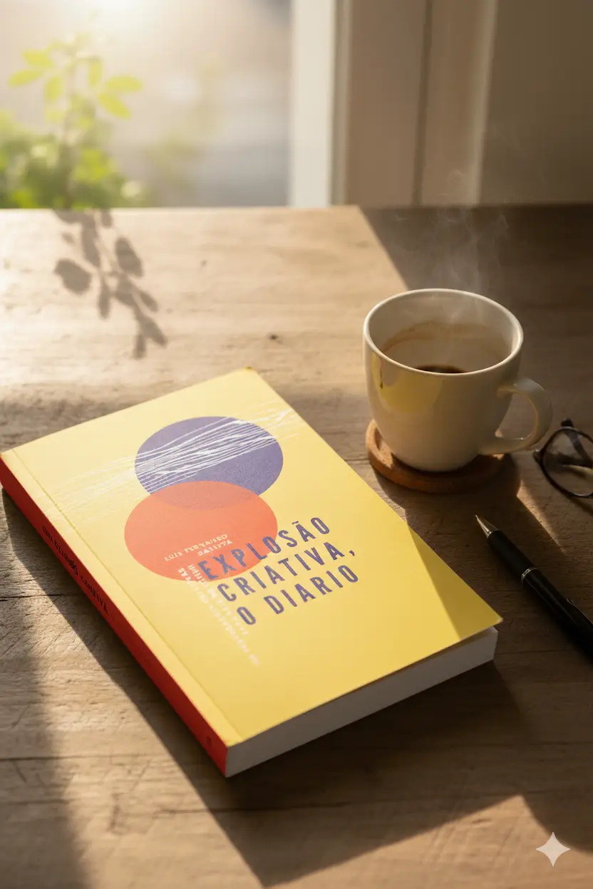 Livro Explosão Criativa sobre mesa de café