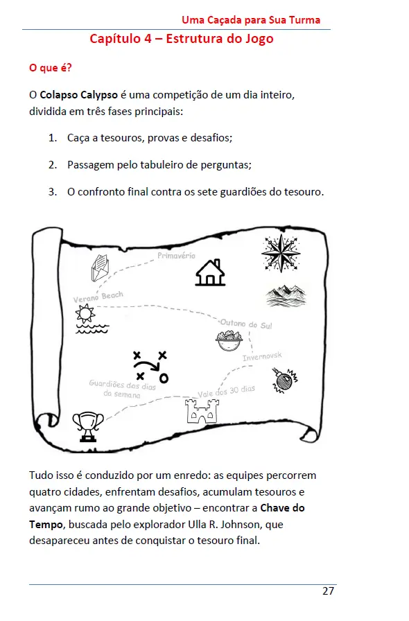 Exemplo de página interna do livro Uma Caçada para Sua Turma