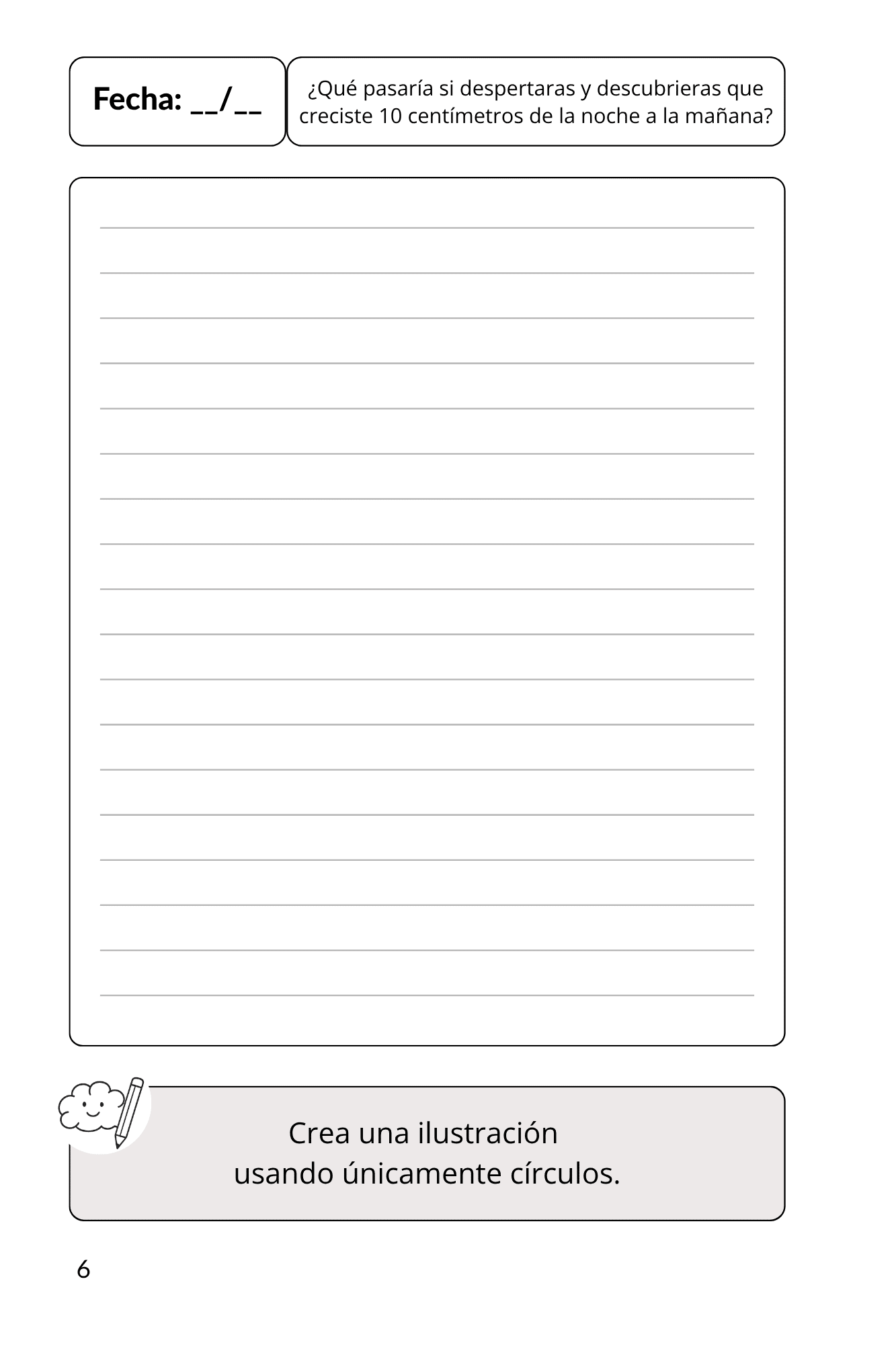 Página de muestra de Explosión Creativa Diario