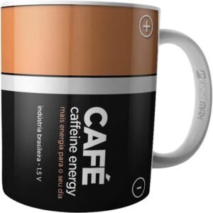 Caneca Café Pilha Caffeine Energy
